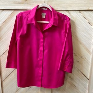 Chico’s No Iron 14P 3/4 stretch Cotton Shirt